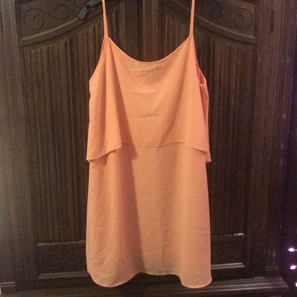 Sheer Peach Spaghetti Strap Dress - Picture 2 of 4